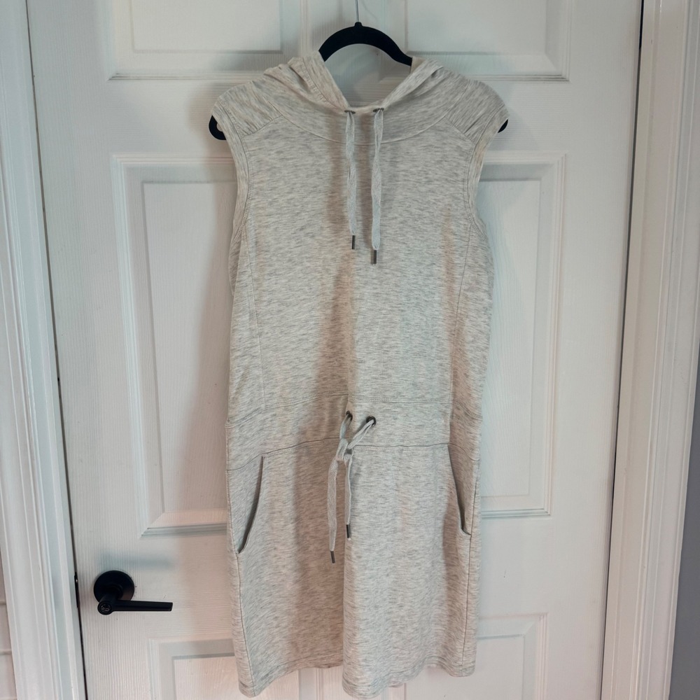 Freedom Trail Hoodie Dress‎ Womens XL Heather Grey Sleeveless Drawstring Pockets
